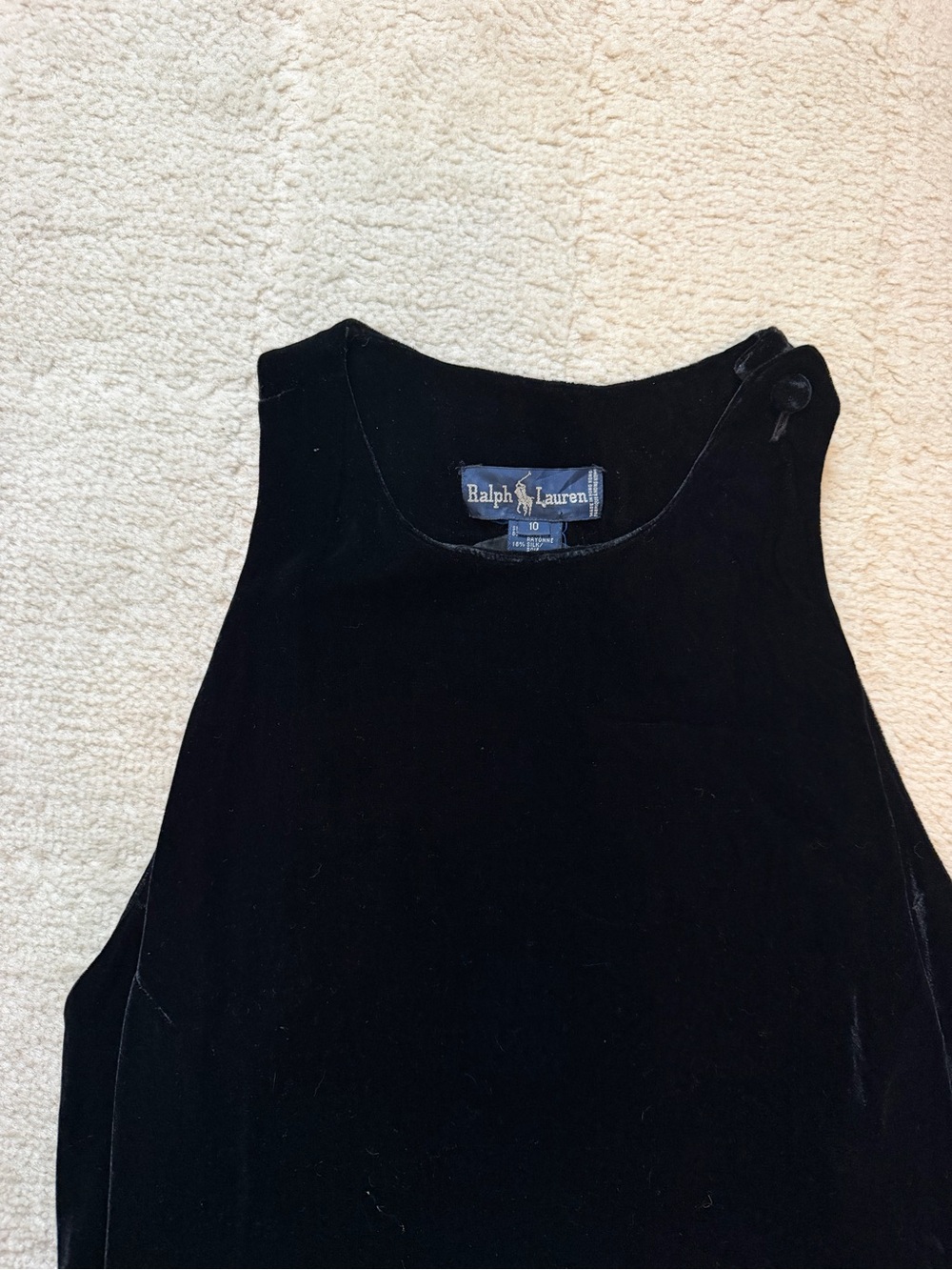 Ralph Lauren Black Velvet Midi Dress
